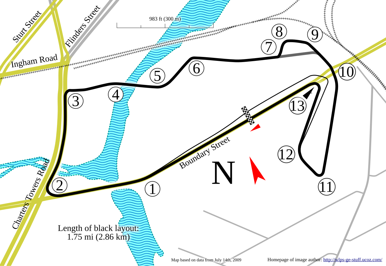 Image of Townsville (Australia) street circuit track map