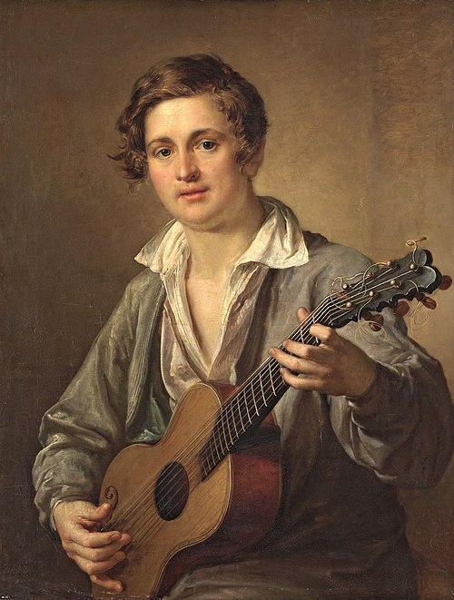 "The Guitar Player" by V.A. Tropinin (1823)