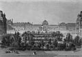 Le palais des Tuileries vu depuis le Louvre, vers 1868.