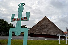 The Umana Yana in Georgetown; the name means "Meeting place of the people" in Waiwai. UmanaYana-Georgetown.jpg