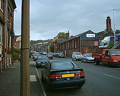 Valley Road in September 2004 with Hoyland Fox to the right