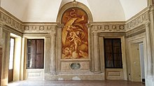 Villa Nichesola-Conforti, Ponton di Sant'Ambrogio di Valpolicella, Sala Rossa, affreschi di Paolo Farinati, 1590 circa.