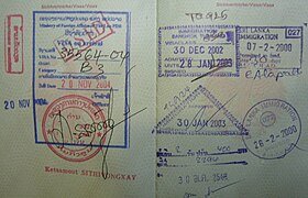 Visa upon arrival and exits issued by Laos, Thailand and Sri Lanka (2000 to 2004).jpg