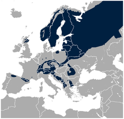 Área de distribución en Europa.