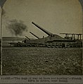 A battery of French guns in action near Reims.