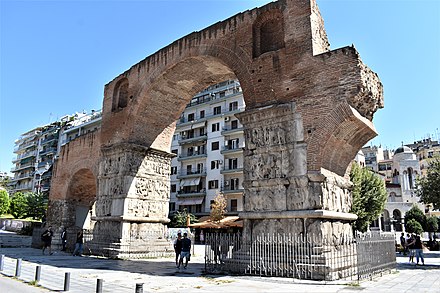 View of the Roman-era Arch of Galerius in Thessaloniki, capital of Roman Macedonia