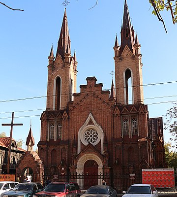 Catholic Cathedral of the Transfiguration in Krasnoyarsk, Siberia, built by Polish-Russian architect Vladimir Sokolowski
