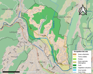 Kolorowa mapa przedstawiajca zagospodarowanie terenu.