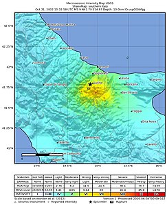 Terremoto Del Molise Del 2002: Prima scossa, Altre scosse, Soccorsi e numero delle vittime