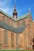 Marienkirche Stralsund, Schiff ab 1382, unten Segmentbögen, oben minimal gekrümmte Klappbögen