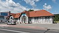 * Nomination Station building in Stronie Śląskie 2 --Jacek Halicki 09:01, 28 March 2018 (UTC) * Promotion  Comment Verticals on the right side of the building are not straight (see the note). Image needs perspective correction. --Halavar 10:06, 28 March 2018 (UTC) Done --Jacek Halicki 10:15, 28 March 2018 (UTC)  Support Good now. QI for sure. --Halavar 10:19, 28 March 2018 (UTC)