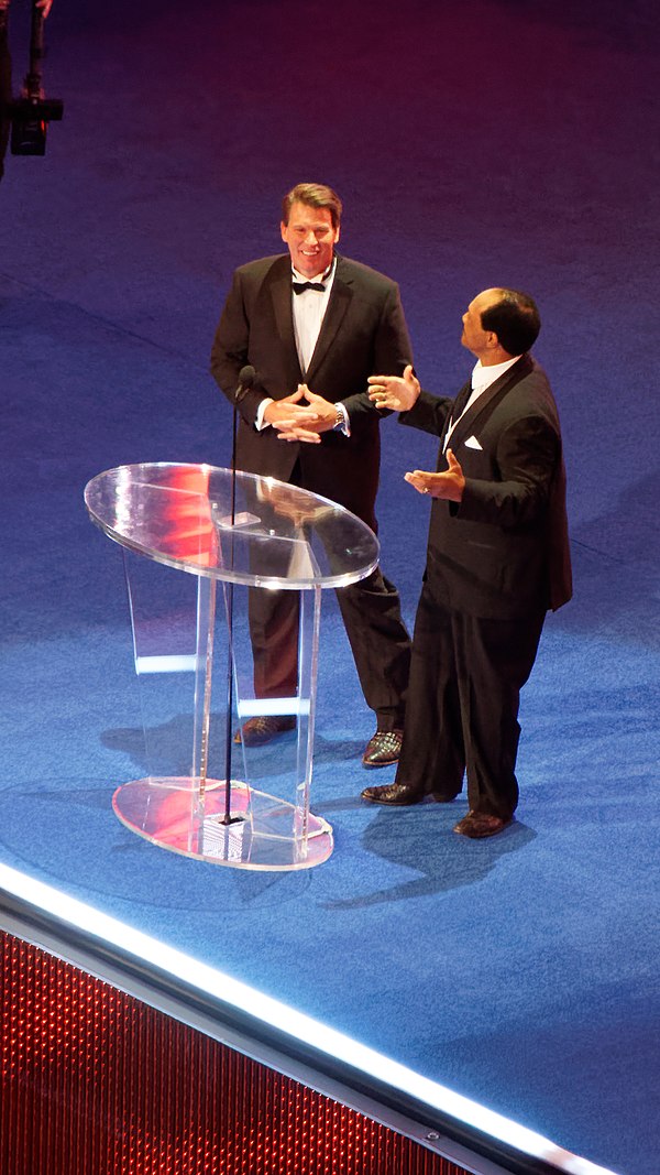 Bradshaw and Faarooq during the 2016 WWE Hall of Fame ceremony.