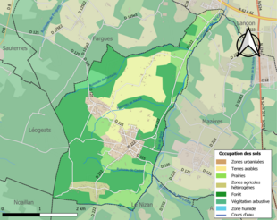 Kolorowa mapa przedstawiająca użytkowanie gruntów.