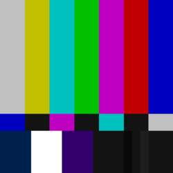 CC0-licensed public domain version of standard SMPTE Color Bars with no EXIF data. At 724 bytes, this image can be used as a test image that uses a minimum of memory / bandwidth.