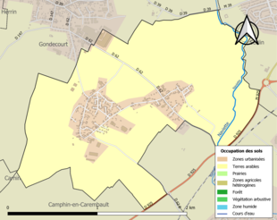 Kolorowa mapa przedstawiająca użytkowanie gruntów.