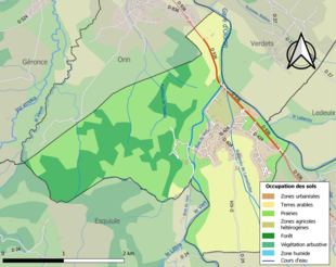 Kolorowa mapa przedstawiająca użytkowanie gruntów.