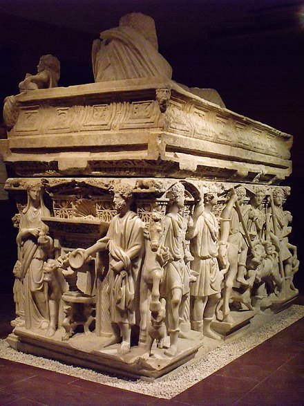 The most detailed sarcophagus in the exhibition of the Hatay Archaeological Museum