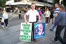 A pro-life activist in Brisbane, 2018 A pro-life activist in Brisbane, Australia 2018 (44141054454).jpg