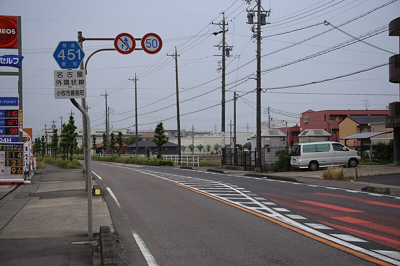 File:Aichi Prefectural Road R-451 at Fujishima, Komaki 20160528.jpg