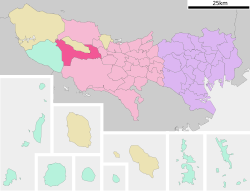 Location of Akiruno in Tokyo