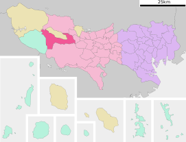 Lokasi Akiruno di Prefektur Tōkyō