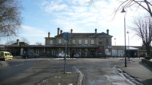 The exterior of the station, as seen in February 2009