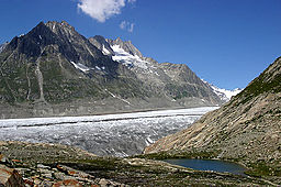 Märjelensee med glaciären Aletsch