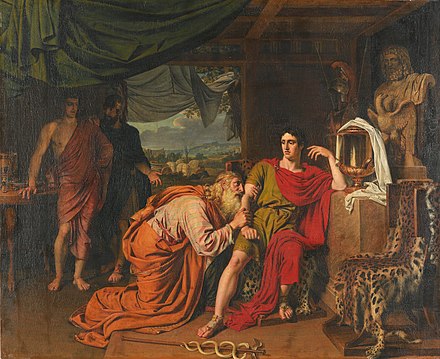 From the collections of Soldatyonkov, Ivanov's "Priam asks Achilles to return Hector's body" found its way into the museum collections in 1901[36]