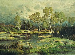 Antes de la tormenta (bosque de Fontainebleau) (1875-1877), de Alphonse Asselbergs, Musée Charlier, Saint-Josse-ten-Noode