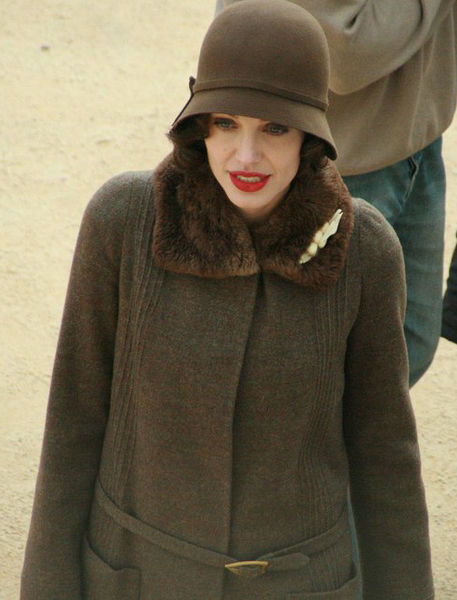 Jolie as Christine Collins on the set of Changeling in 2007