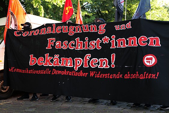 Antifascist demonstration against a right wing newspaper in Berlin