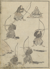 From Hokusai Manga, 1817 Archers (Kyujutsu) Page 7 by Katsushika Hokusai 1817.png