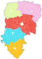 Carte des arrondissements et des sous-préfectures de l'Aisne