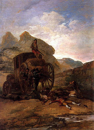 <i>Assault of Thieves</i> C. 1794 painting by Francisco de Goya