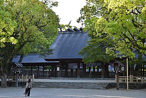 The Great Atsuta Shrine, which dates back to c. 100 AD and houses the holy sword Kusanagi, one of the imperial regalia of Japan