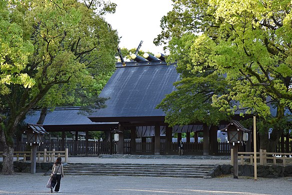 The Atsuta Shrine, which dates back to c. 100 AD and houses the holy sword Kusanagi, one of the Imperial Regalia of Japan