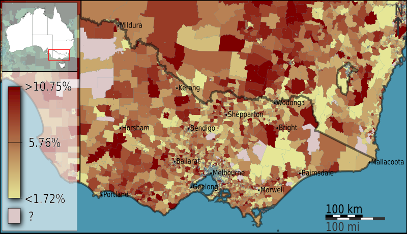 File:Australian Census 2011 demographic map - Victoria by SA1 - BCP field 0005 Age groups 0 4 years Females.svg