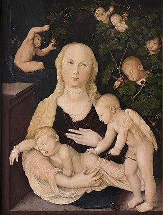 <i>Madonna in the Vine Arbour</i> Painting by Hans Baldung