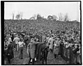 Baltimore, MD, April 24. A section of huge crowd that attended the Maryland Hunt steeplechase race near here. (...)llborn Jake, owned by Paul Mellon, son of the former Secretary of the LCCN2016871660.jpg