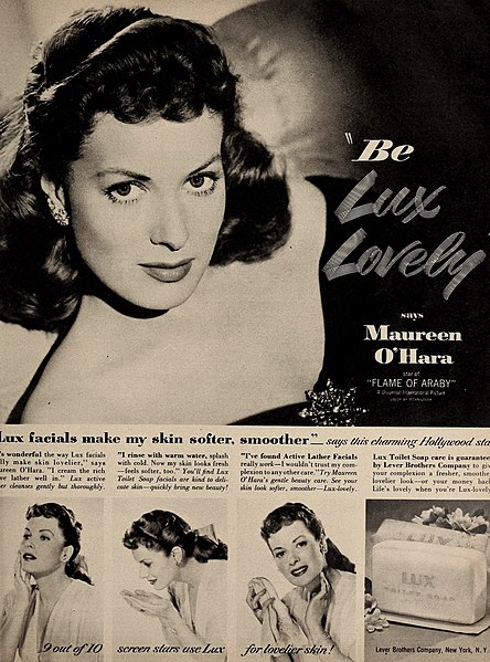 File:Be Lux Lovely, says Maureen O'Hara, 1952.jpg