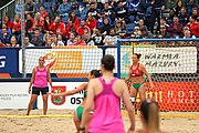 Deutsch: Beachhandball Europameisterschaften 2019 (Beach handball Euro); Tag 6: 7. Juli 2019 – Frauenfinale, Dänemark-Ungarn 2:0 (18:12, 23:22) English: Beach handball Euro; Day 6: 7 July 2019 – Women's Final – Denmark-Hungary 2:0 (18:12, 23:22)