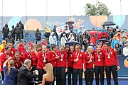 Deutsch: Beachhandball Europameisterschaften 2019 (Beach handball Euro); Tag 6: 7. Juli 2019 – Siegerehrungen English: Beach handball Euro; Day 6: 7 July 2019 – Medal ceremony