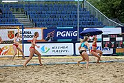 Deutsch: Beachhandball Europameisterschaften 2019 (Beach handball Euro); Tag 5: 6. Juli 2019 – Frauen, Halbfinale, Kroatien-Dänemark 1:2 (12:19, 17:10, 4:7) English: Beach handball Euro; Day 5: 6 July 2019 – Semifinal Men – Croatia-Denmark 1:2 (12:19, 17:10, 4:7)