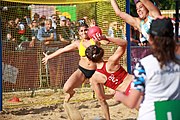 Deutsch: Beachhandball bei den Olympischen Jugendspielen 2018 in Buenos Aires; Tag 7, 13. Oktober 2018; Mädchen, Finale Argentinien-Croatien 2:0 English: Beach handball at the 2018 Summer Youth Olympics in Buenos Aires at 13 October 2018 – Girls Gold Medal Match – Argentina-Croatia 2:0 Español: Handball de playa en los Juegos Olimpicos de la Juventud Buenos Aires 2018 en 13 de octubre de 2018 – Partido por la medalla de oro femenino - Argentina-Croacia 2:0