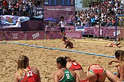 Deutsch: Beachhandball bei den Olympischen Jugendspielen 2018 in Buenos Aires; Tag 7, 13. Oktober 2018; Mädchen, Halbfinale – Ungarn-Argentinien 1:2 English: Beach handball at the 2018 Summer Youth Olympics in Buenos Aires at 13 October 2018 – Girls Semifinal – Hungary-Argentina 1:2 Español: Handball de playa en los Juegos Olimpicos de la Juventud Buenos Aires 2018 en 13 de octubre de 2018 – Semifinales Femeninas - Hungría-Argentina 1:2