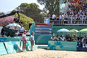 Deutsch: Beachvolleyball bei den Olympischen Jugendspielen 2018; Tag 11, 17. Oktober 2018; Jungen,Finale – Niederlande (Matthew Immers/Yorick de Groot)-Schweden (David Åhman/Jonatan Hellvig) 0:2 (20–22/15–21) English: Beach volleyball at the 2018 Summer Youth Olympics at 17 October 2018 – Final – Netherlands (Matthew Immers/Yorick de Groot)-Sweden (David Åhman/Jonatan Hellvig) 0:2 (20–22/15–21)