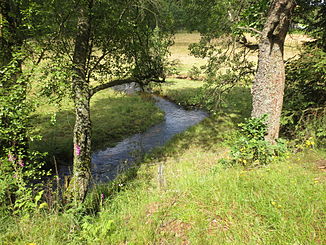 The Benfe near the forester's house Ludwigseck, about 5.2 stream kilometers from the confluence with the Eder