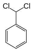 Skeletal formula of benzal chloride Benzal chloride.svg