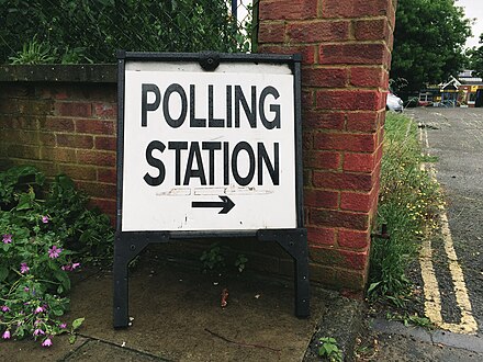 Sign outside a polling station in London on the morning of the referendum