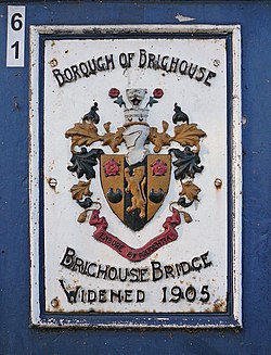 Arms of the Borough Council on Brighouse Bridge Brighouse Bridge 1 (4117489576).jpg